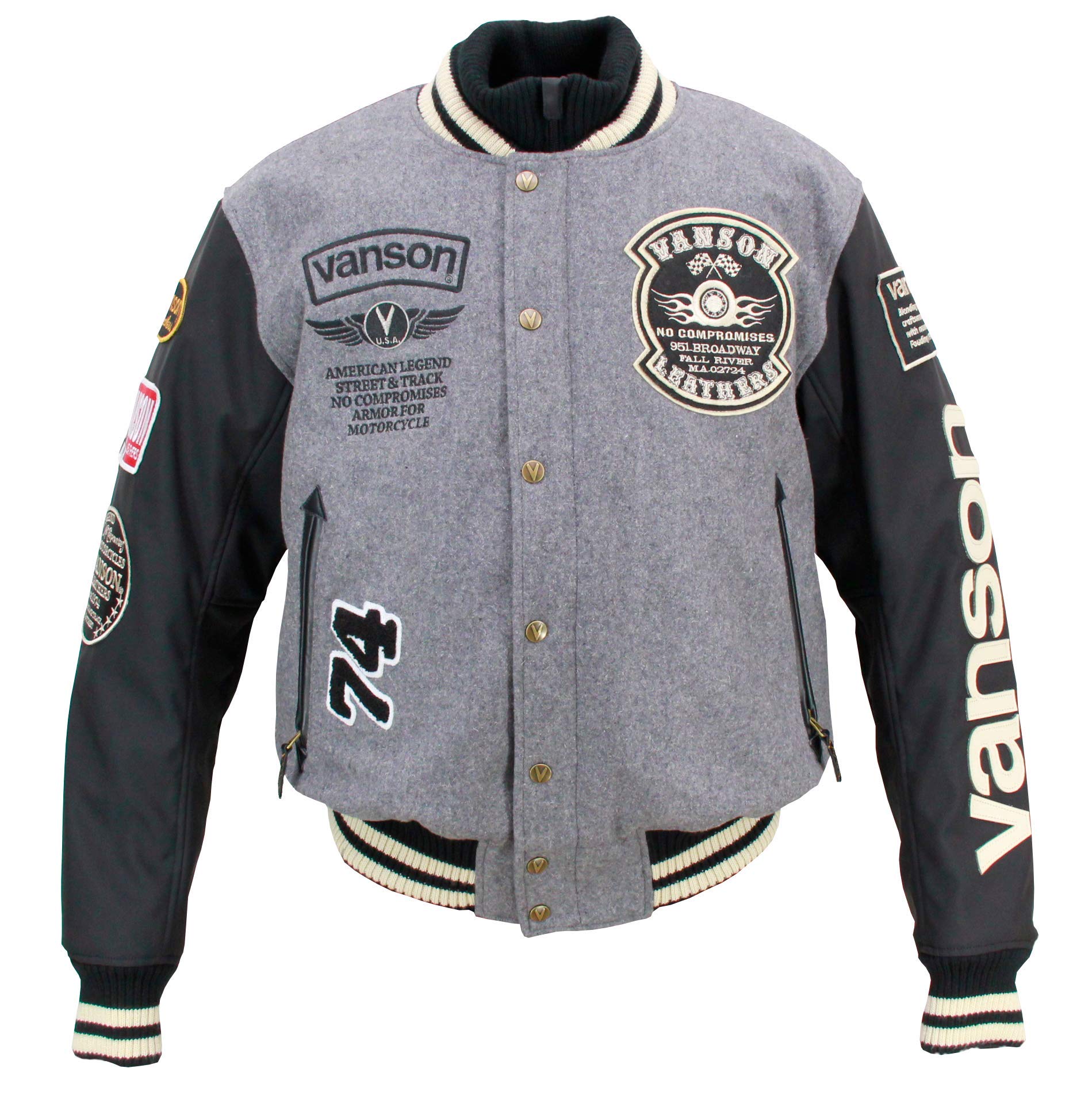 VANSON / ジャケット/3XL/メルトン/GRY/VS20113W Amazon | vanson(バンソン)VS20113W バイクウェア アワードジャケット